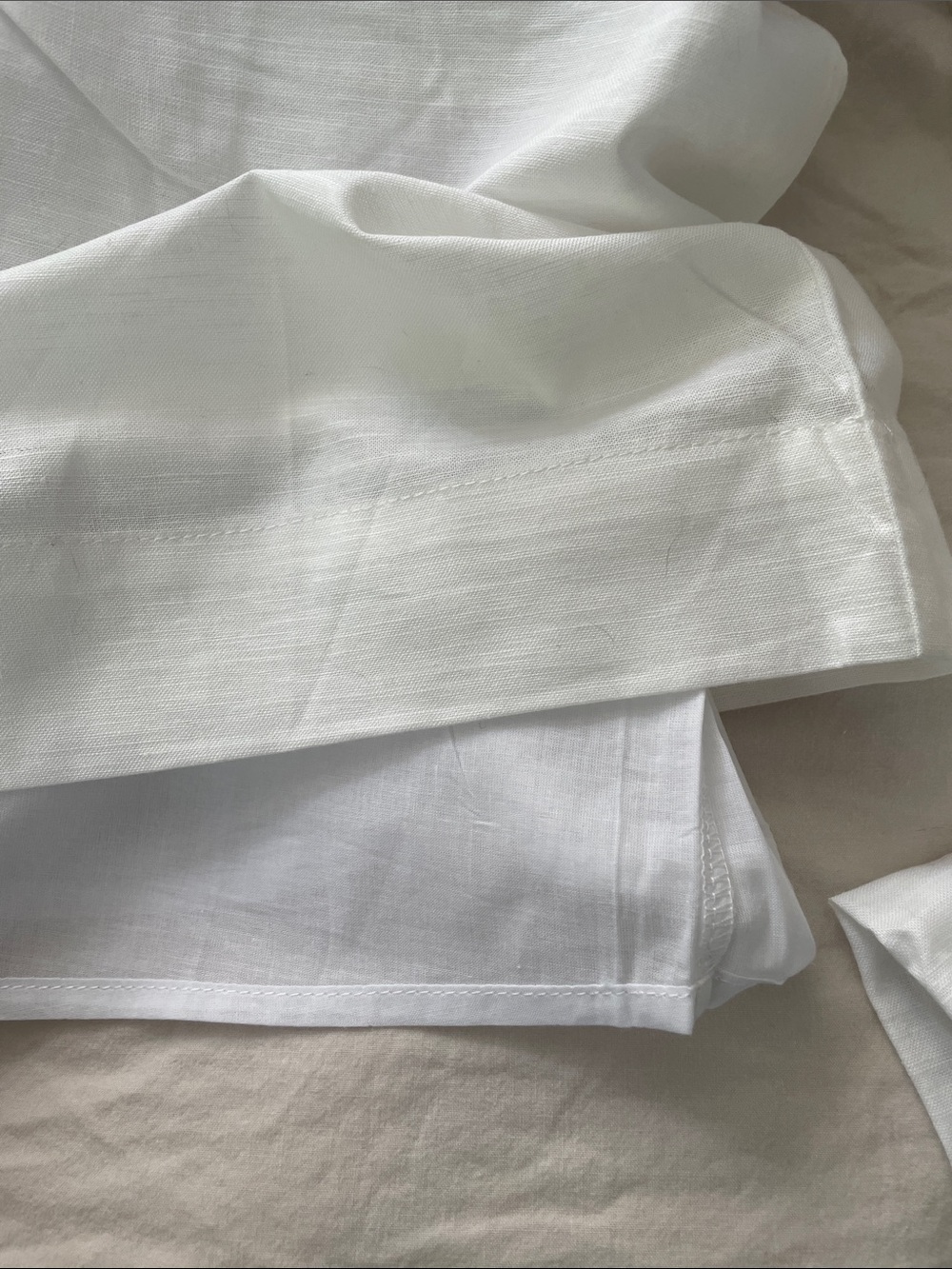 Lisa Says Gah White Wide-Leg Drawstring Linen Lined Pants - Picture 4 of 5